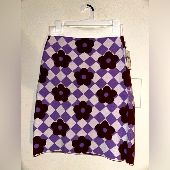 NWT Maeve by Anthropologie women’s knit retro floral pencil mini skirt M fall - Picture 2 of 8